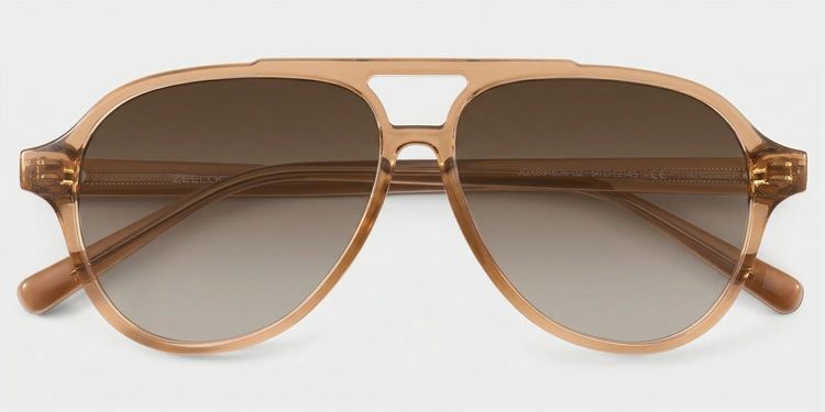 Drew Clear Brown Aviator Sunglasses