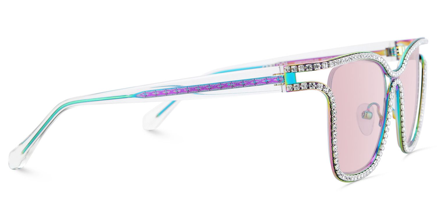 Shine Iridescent Square Polarized Sunglasses for Driving | ZEELOOL CA3