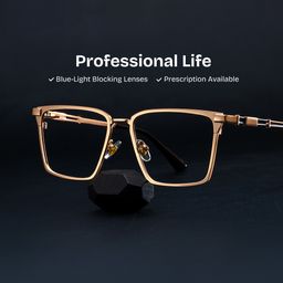 Finn Gold Rectangle Glasses0