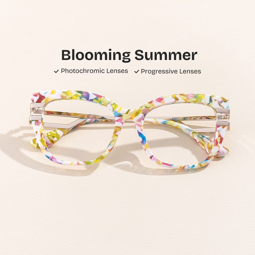 Kieran Mottled Rectangle Glasses