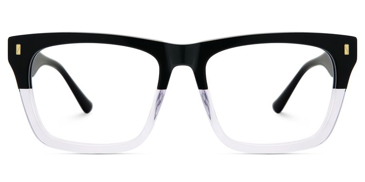 Brookins Black Clear Rectangle Glasses