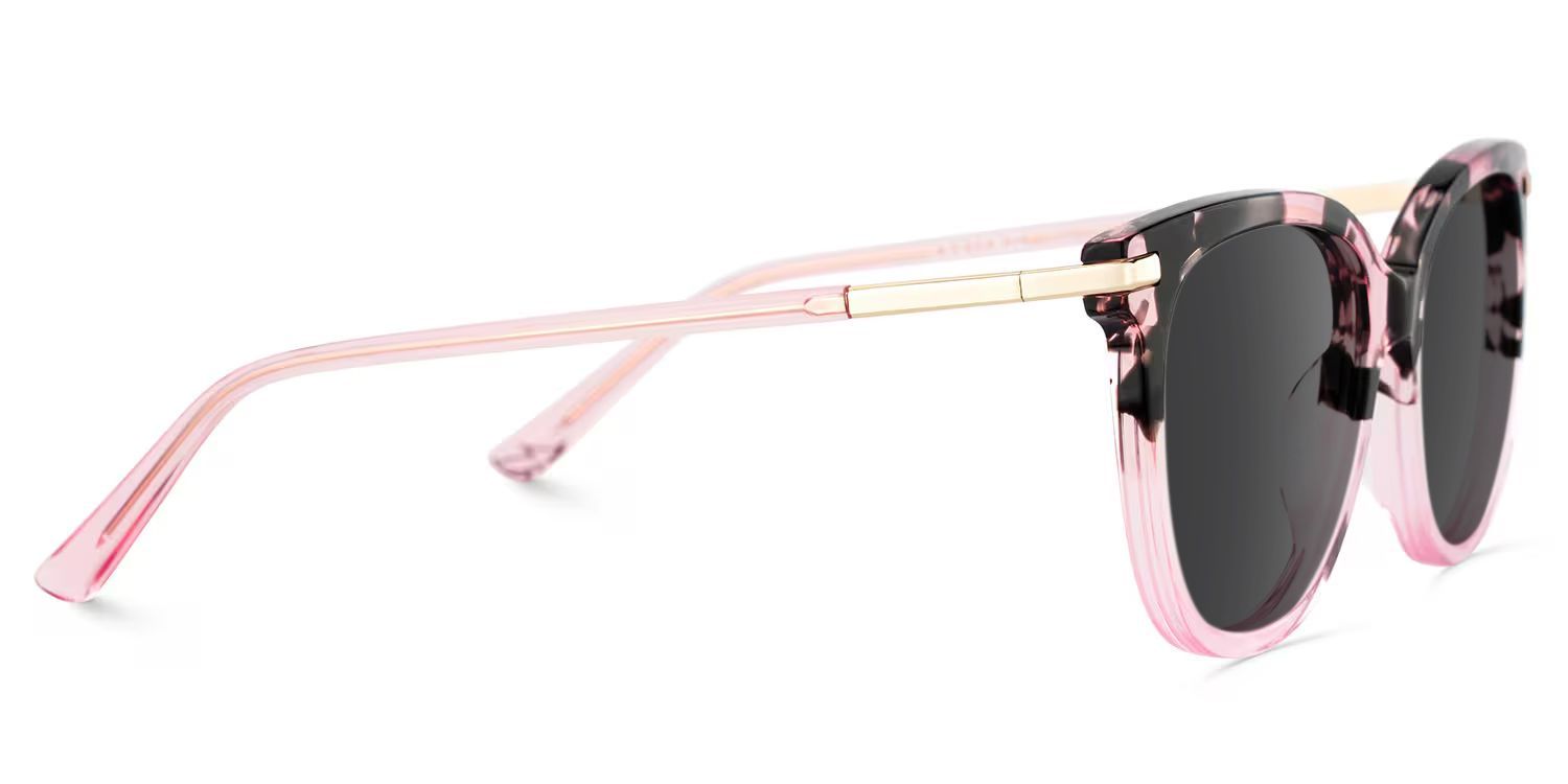 Mailyn Pink Tortoise Frame Sunglasses with Round Style | ZEELOOL CA3