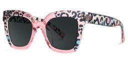 Malcolm Pink-Leopard Square Sunglasses1