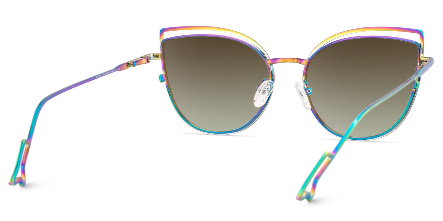 Spivey Iridescent Frame Sunglasses with Cat Eye Style | ZEELOOL CA4