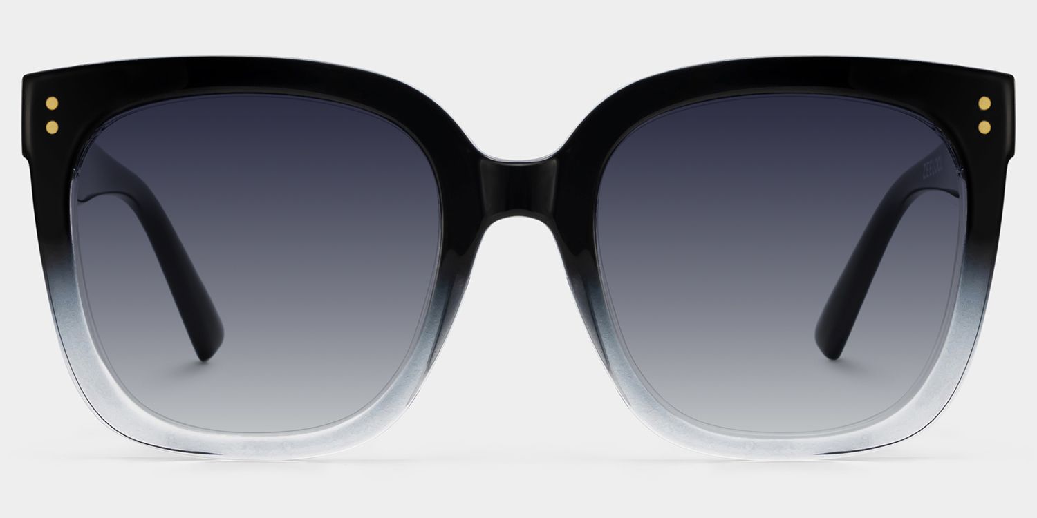 Ebony Black Clear Frame Sunglasses with Square Style | ZEELOOL CA0