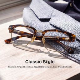 Landon Tortoise Browline Glasses0