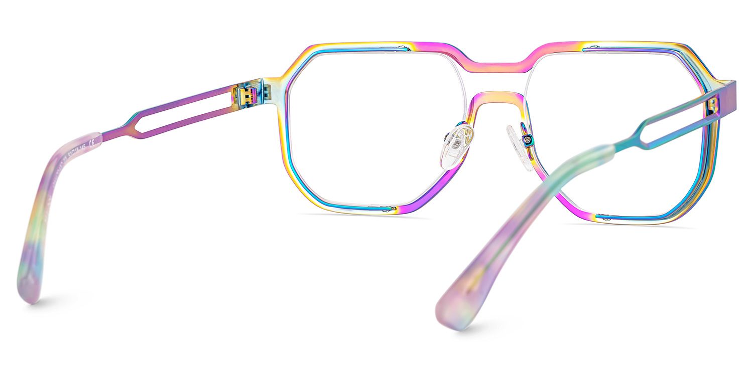Men's Geometric Glasses in an Iridescent Color6