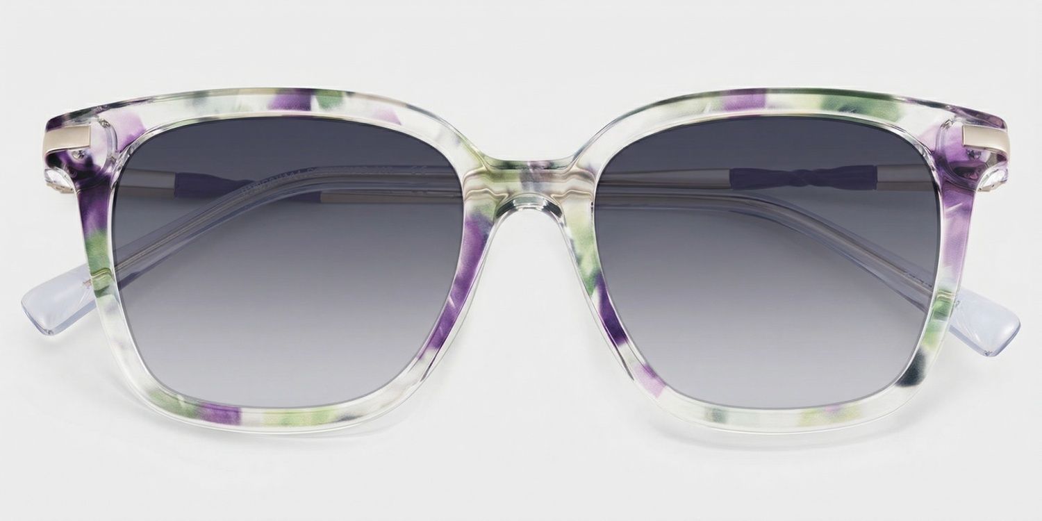 Jacqui Floral Square Polarized Sunglasses for Driving | ZEELOOL CA0