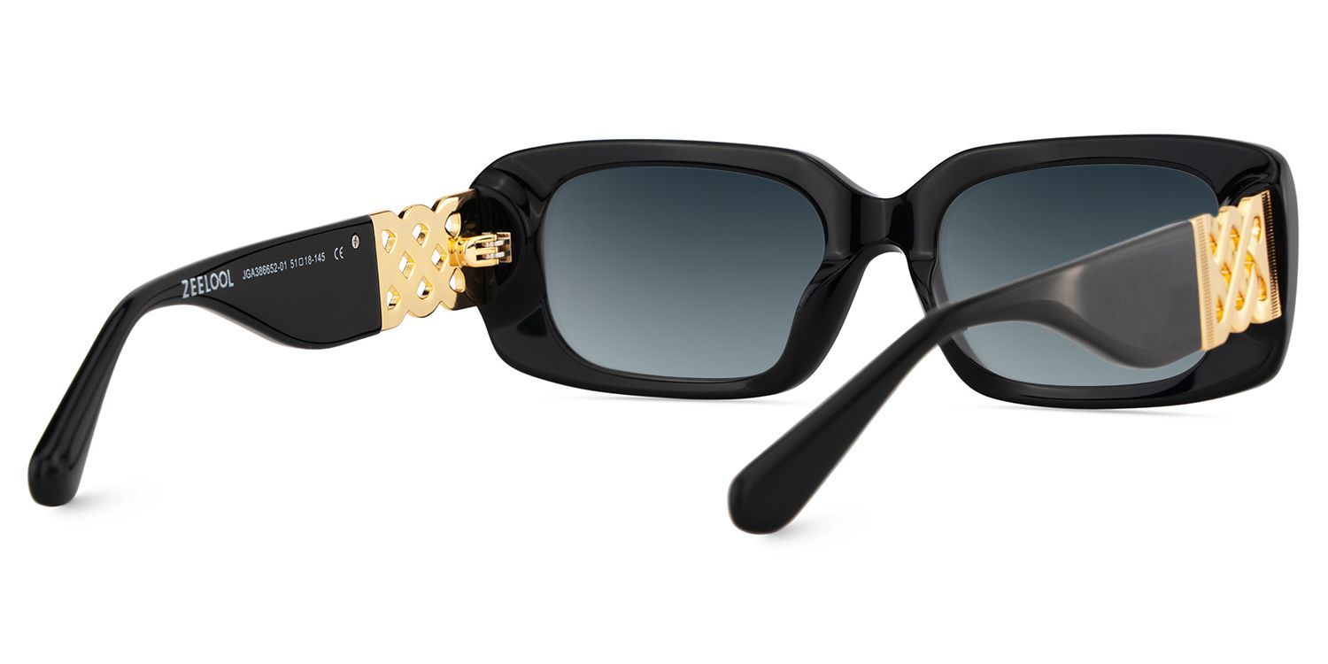 Jonas Rectangle Black Full Rim Sunglasses | ZEELOOL CA4