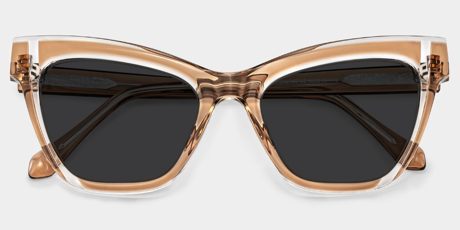 Saucie Cat Eye Brown Full Rim Sunglasses | ZEELOOL CA1