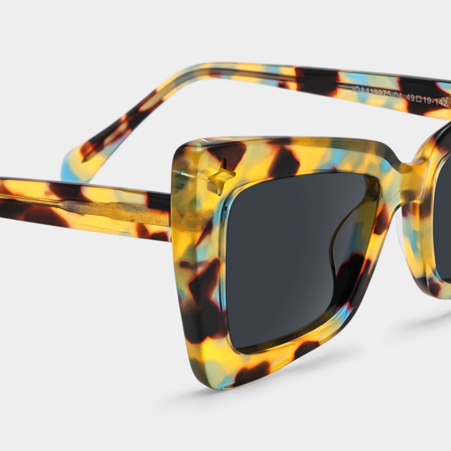 Kairos Rectangle Sunglasses with Acetate Tortoise Frames | ZEELOOL CA4