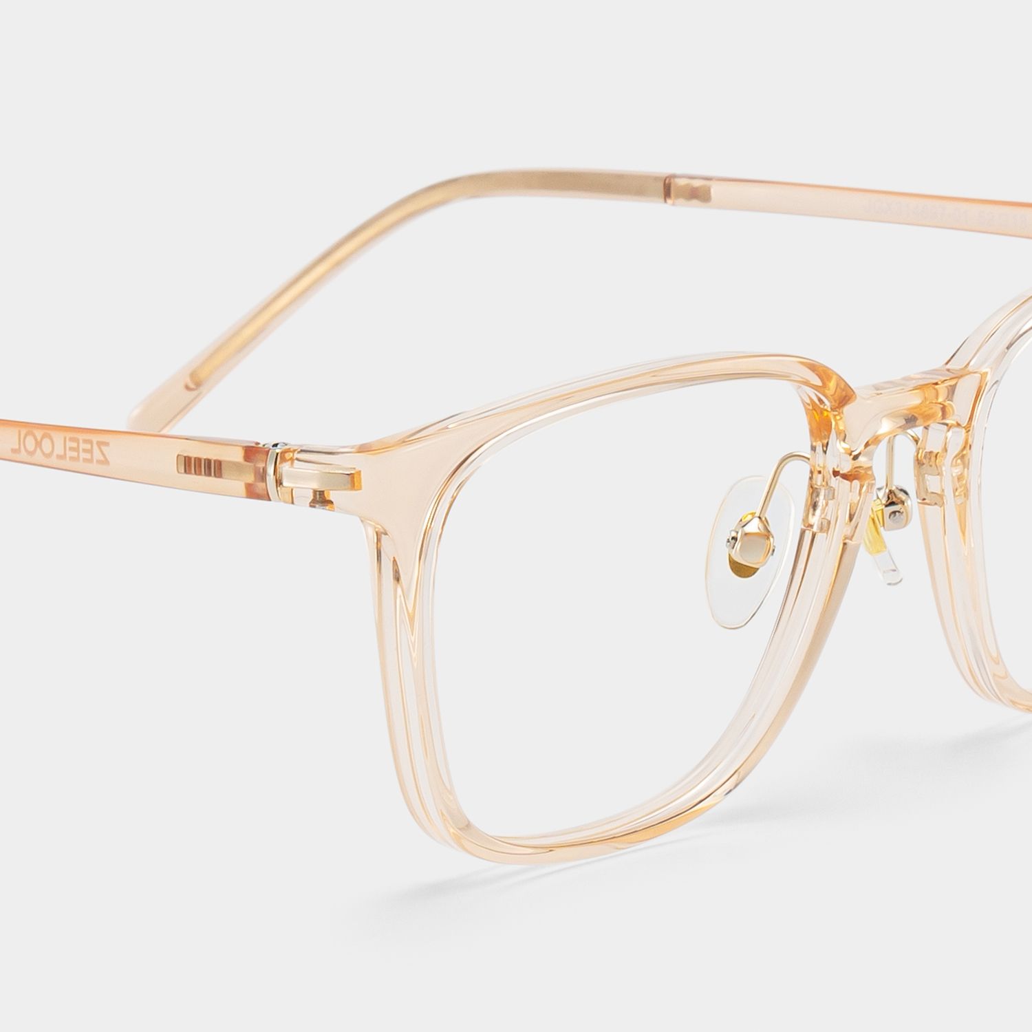 Lily Rectangular Round Glasses in Light Yellow Frame | ZEELOOL CANADA5