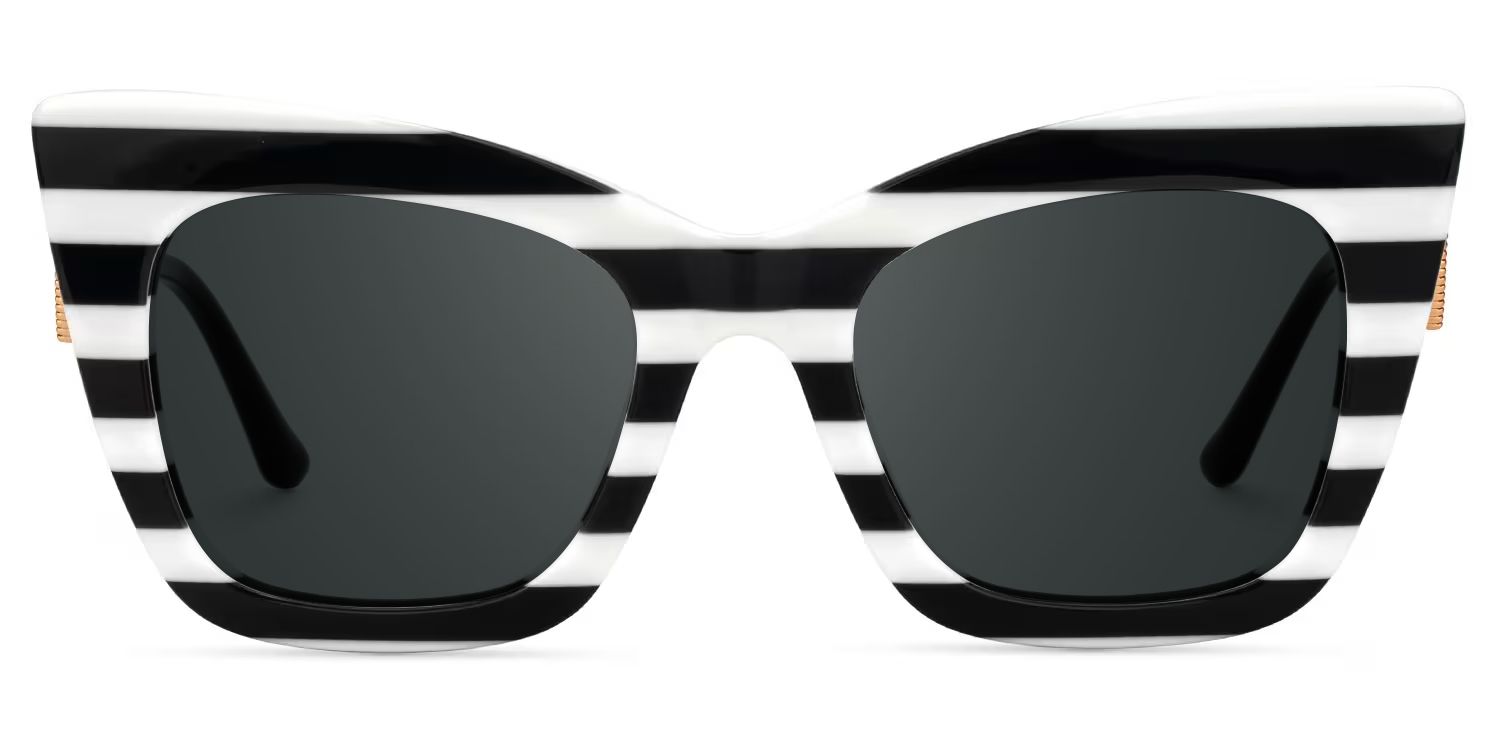 Cagle Cat Eye Black-White Full Rim Sunglasses | ZEELOOL CA0
