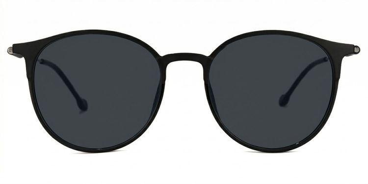 Gamble Black Round Sunglasses