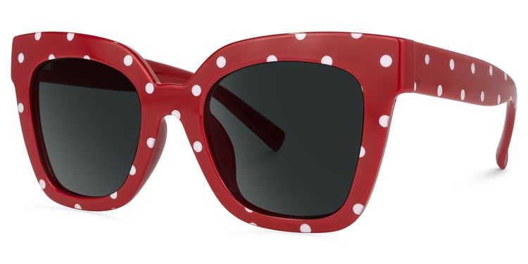 Malcolm Red-Dot Square Sunglasses
