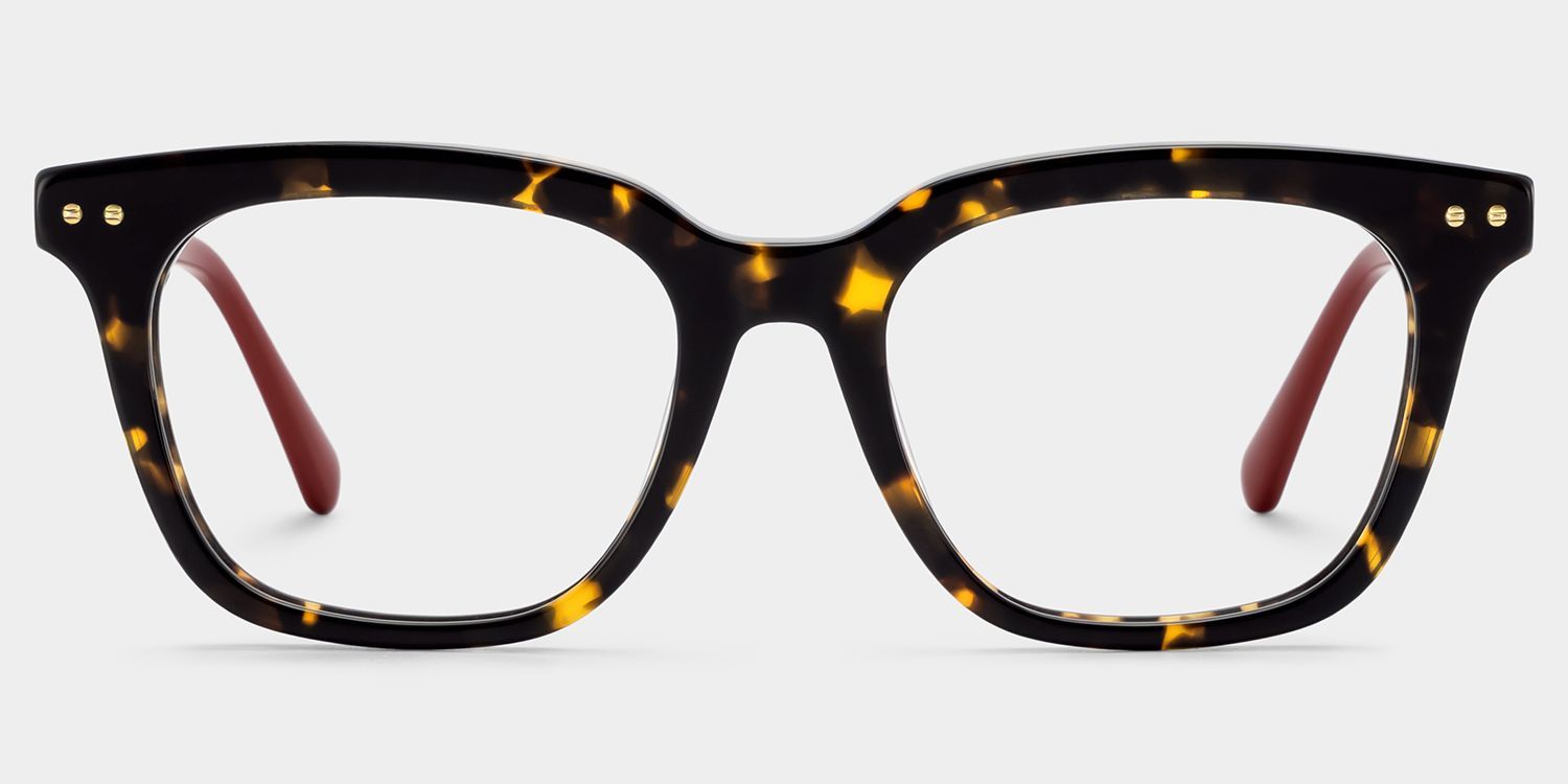 Angela Tortoise Rectangle Glasses | Retro Campus Essential0