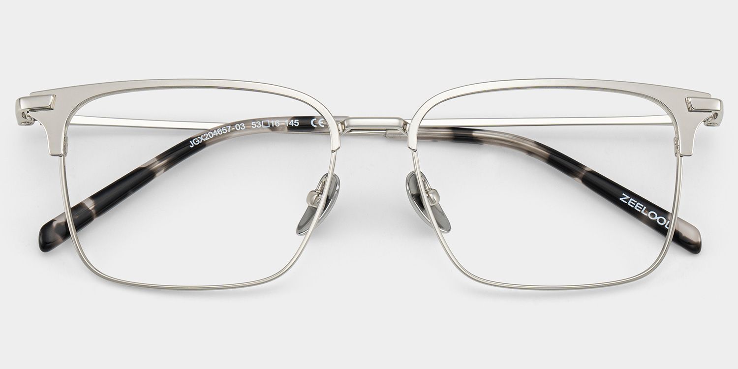 Maxwell Silver Flexible Titanium Eyeglass Frames for Men | ZEELOOL CANADA1