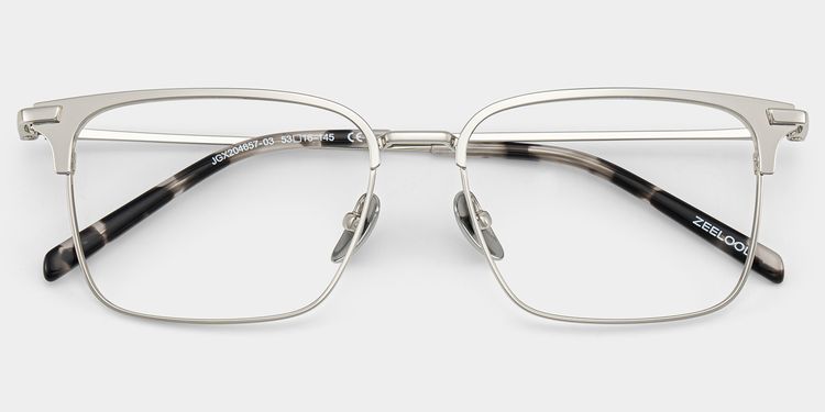 Maxwell Silver Browline Glasses