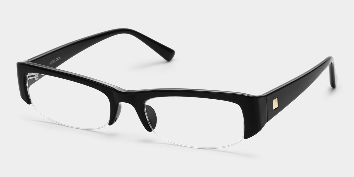 Trevor Black Half Frame Rectangle Glasses For Ladies | ZEELOOL2