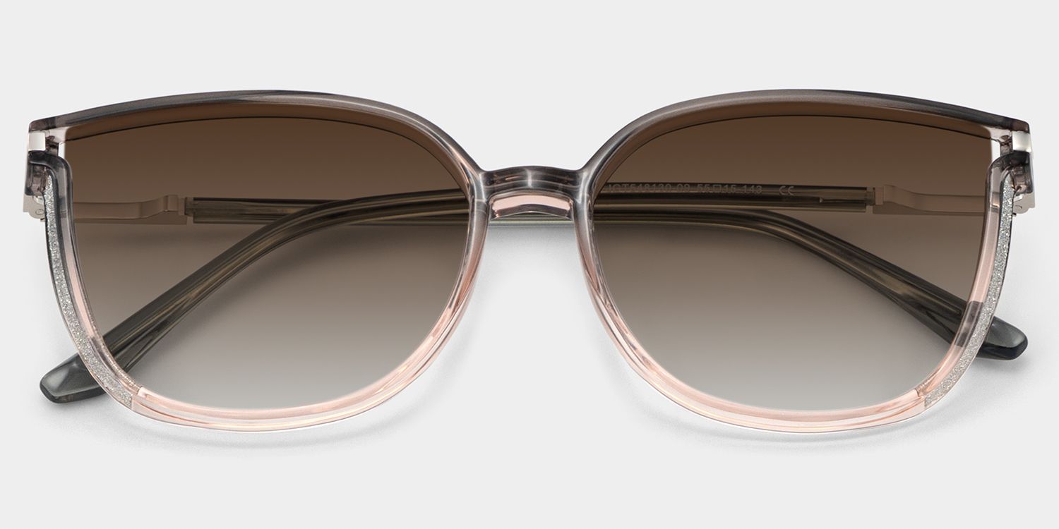 Rodz Gray-Pink Square Polarized Sunglasses for Driving | ZEELOOL CA1