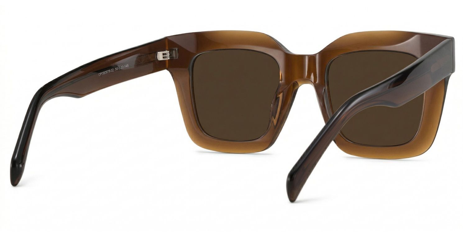 Trinity Tawny Square Polarized Sunglasses for Driving | ZEELOOL CA3