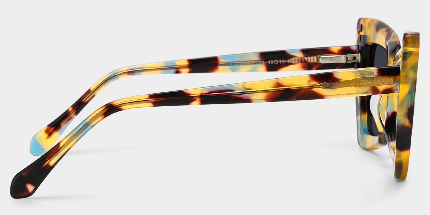 Kairos Rectangle Sunglasses with Acetate Tortoise Frames | ZEELOOL CA3