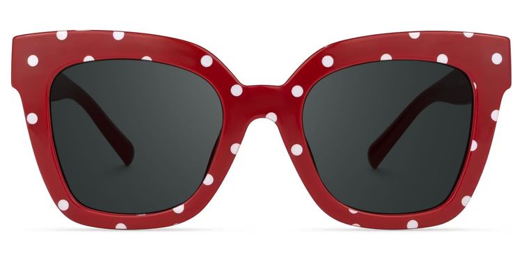Malcolm Red-Dot Square Sunglasses