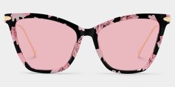 Hilary Pink-Floral Butterfly Sunglasses0