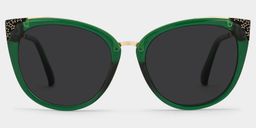 Dalton Dark-Green Cat eye Sunglasses0