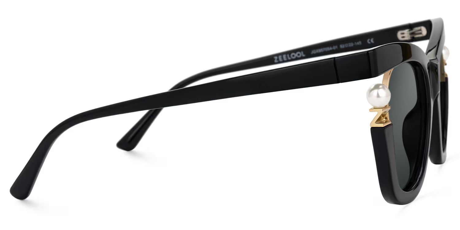 Pearl Black Cat Eye Polarized Sunglasses for Driving | ZEELOOL CA2