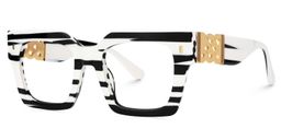 Cummings Black-White Square Glasses2