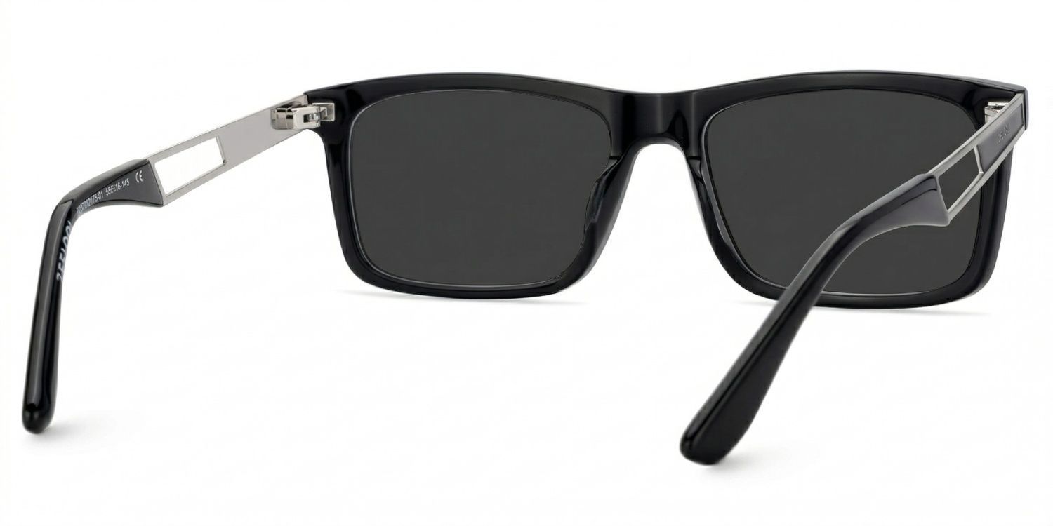 Osvaldo Rectangle Black Full Rim Sunglasses | ZEELOOL CA4