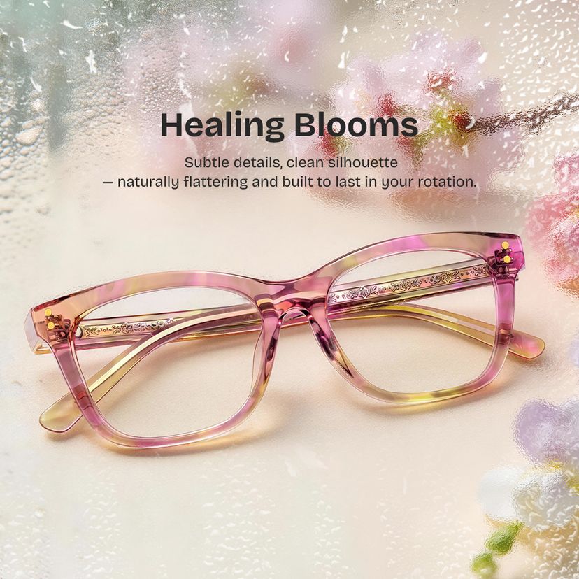 Tyler Floral Square Glasses