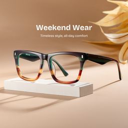 Brookins Multicolor Rectangle Glasses0