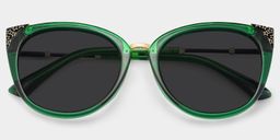 Dalton Dark-Green Cat eye Sunglasses1