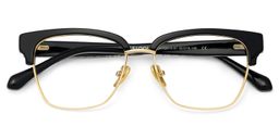 Ellis Black Gold Browline Glasses3