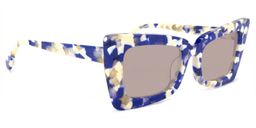 Newell Blue-Floral Rectangle Sunglasses2