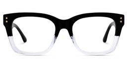 Gaydeh Black Clear Rectangle Glasses1