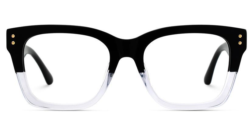 Gaydeh Black Clear Rectangle Glasses