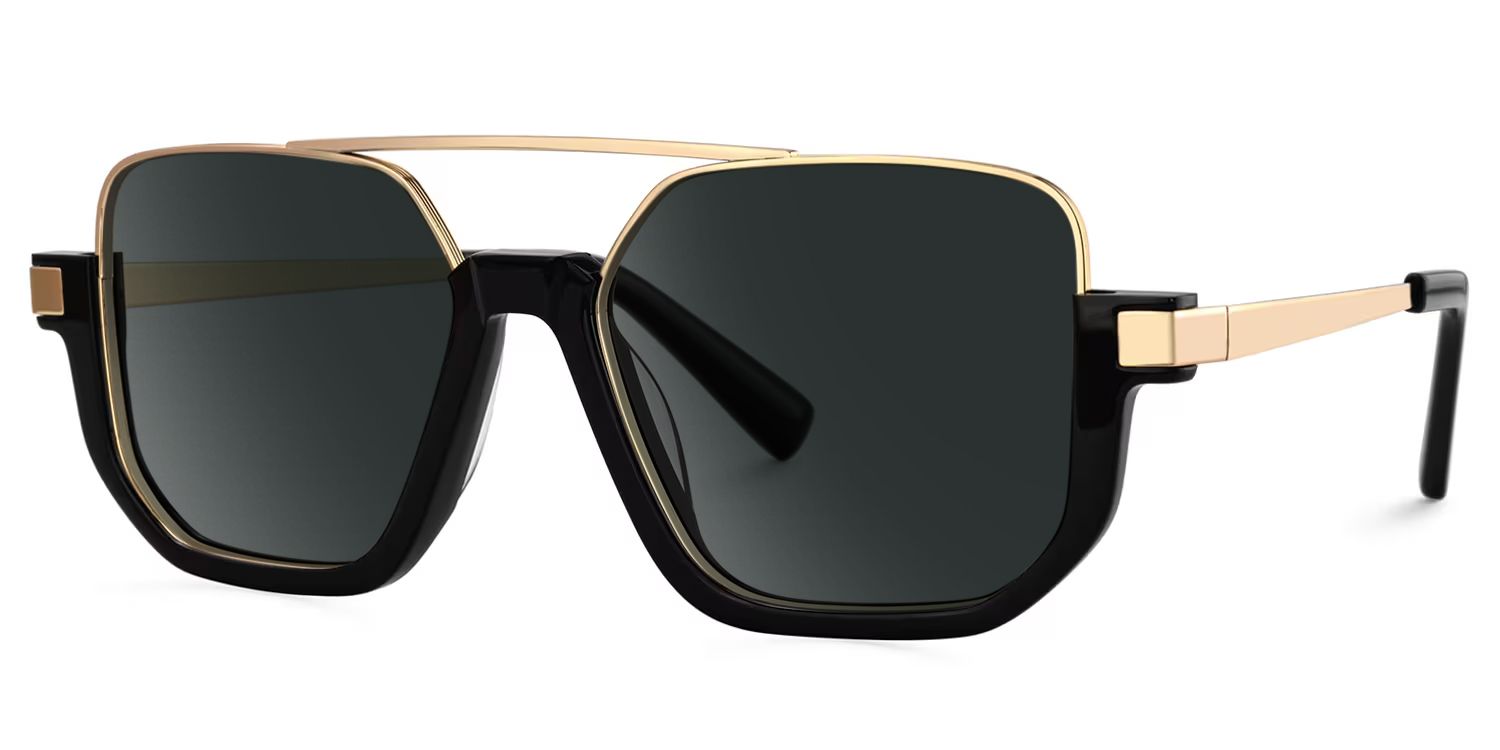 Oromiya Aviator Sunglasses with Mixed Black Gold Frames | ZEELOOL CA1