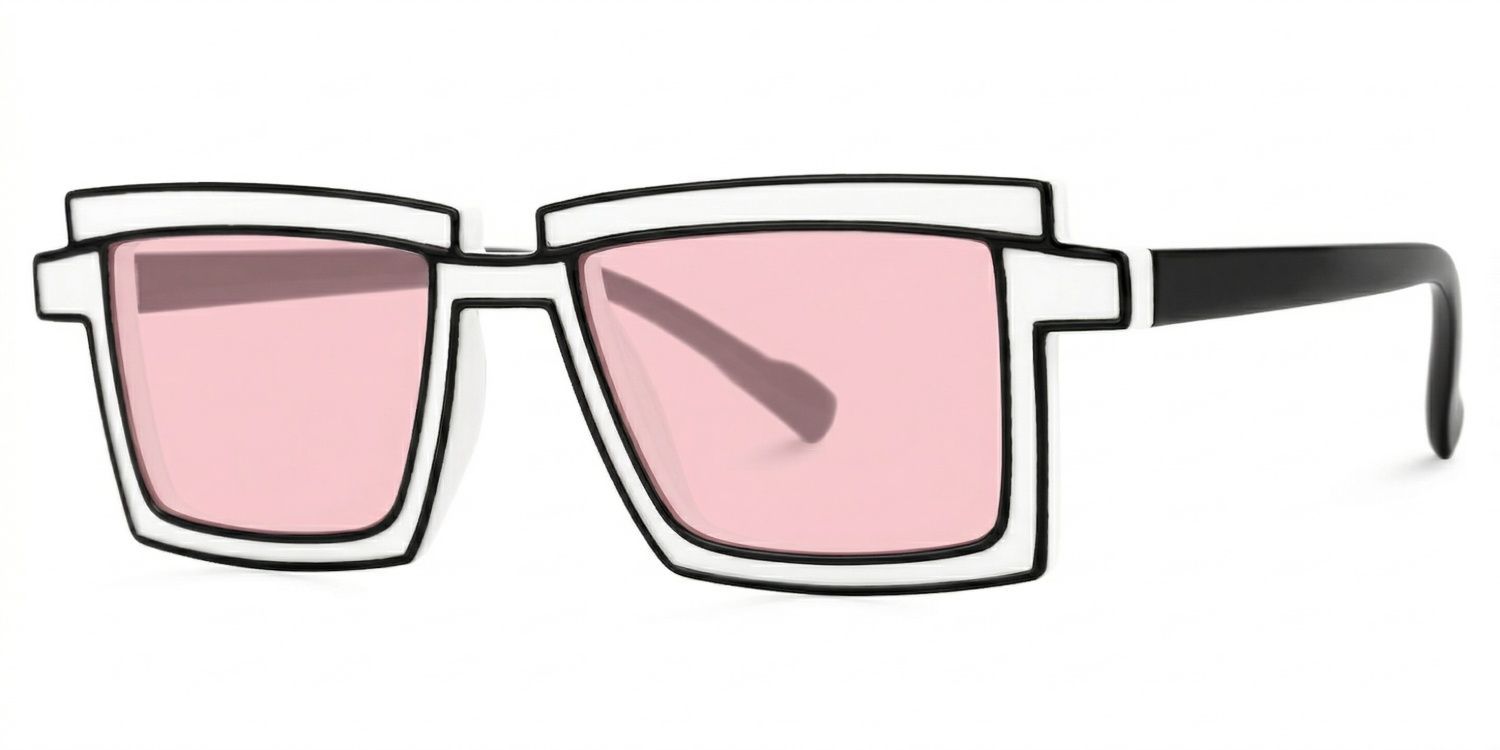 Zephyr White Rectangle Polarized Sunglasses for Driving | ZEELOOL CA1