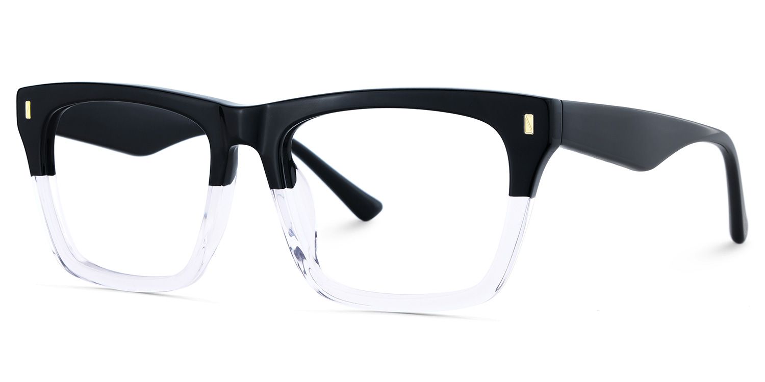 Rectangular Spectacle Frames with Brown Blue Color4
