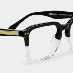 Vickerie Black Clear Rectangle Glasses5