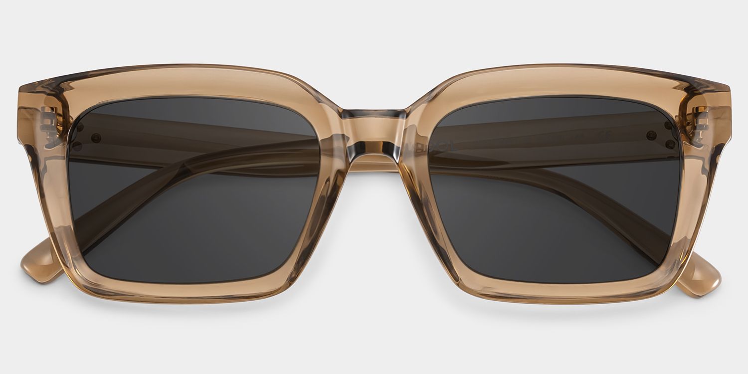 Grover Rectangle Beige Sunglasses for Women & Men | ZEELOOL CA1