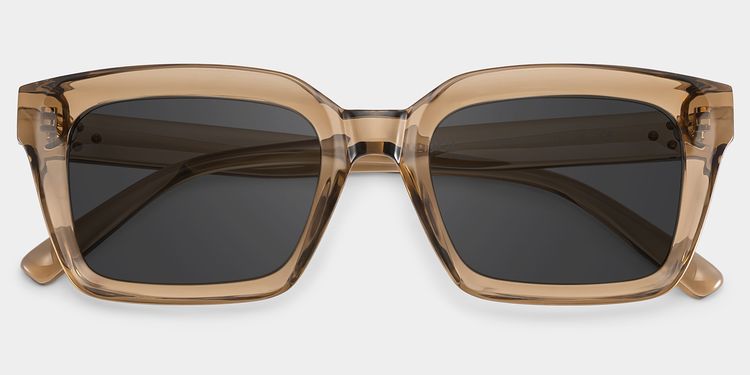 Grover Beige Rectangle Sunglasses
