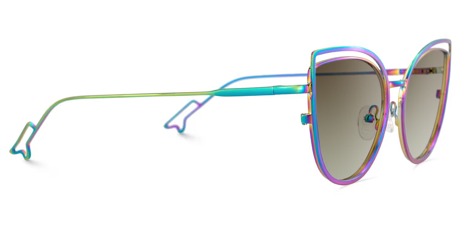 Spivey Iridescent Frame Sunglasses with Cat Eye Style | ZEELOOL CA3