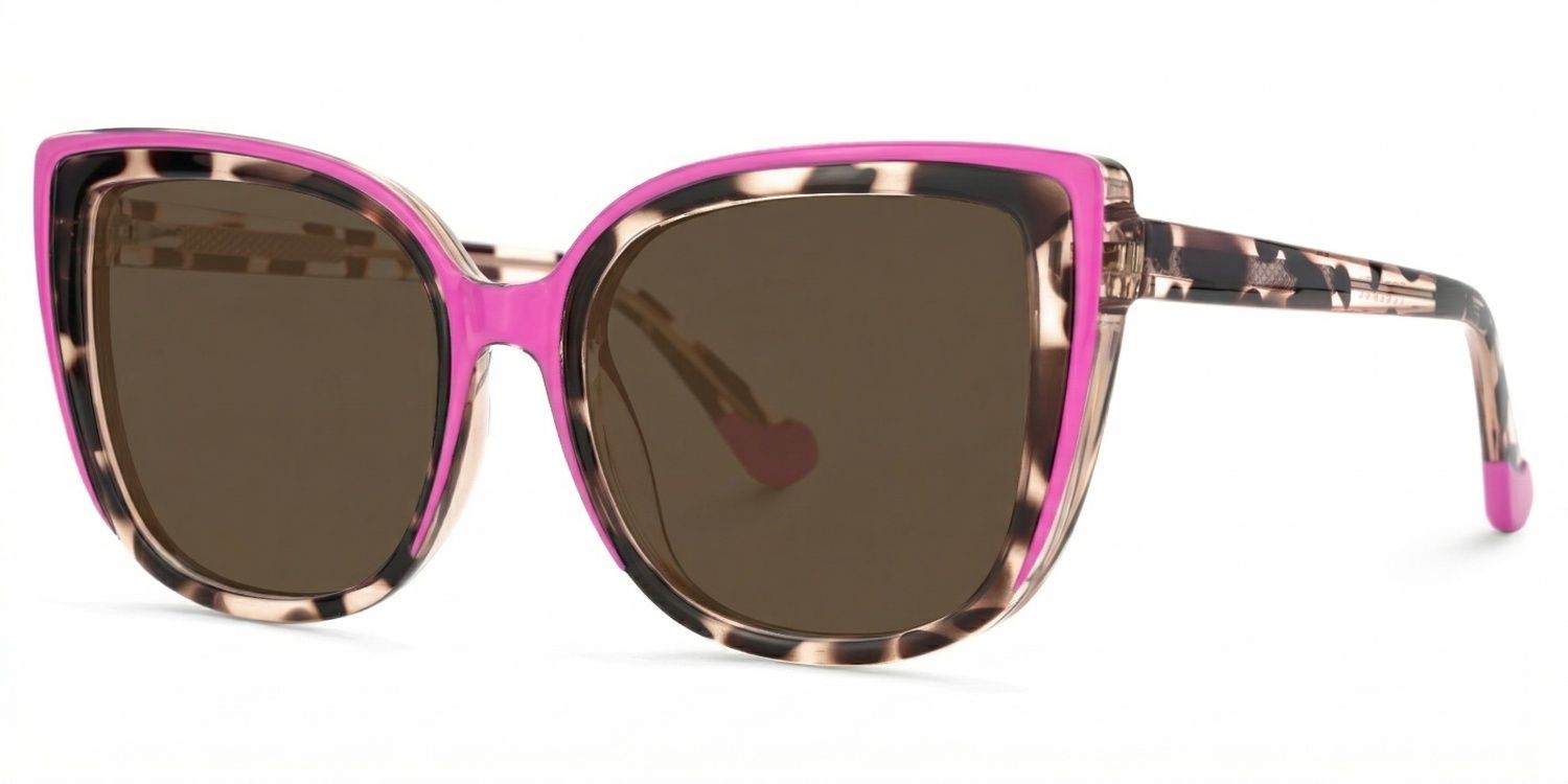 Fenn Cat Eye Pink Tortoise Full Rim Sunglasses | ZEELOOL CA2