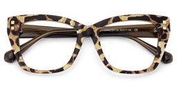 Tessia Brown Leopard Square Glasses3