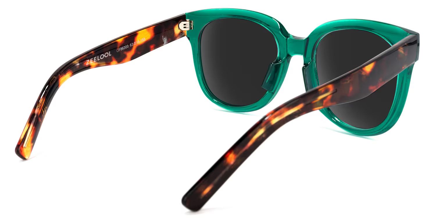 Harrell Square Sunglasses with Plastic Green Frames | ZEELOOL CA4