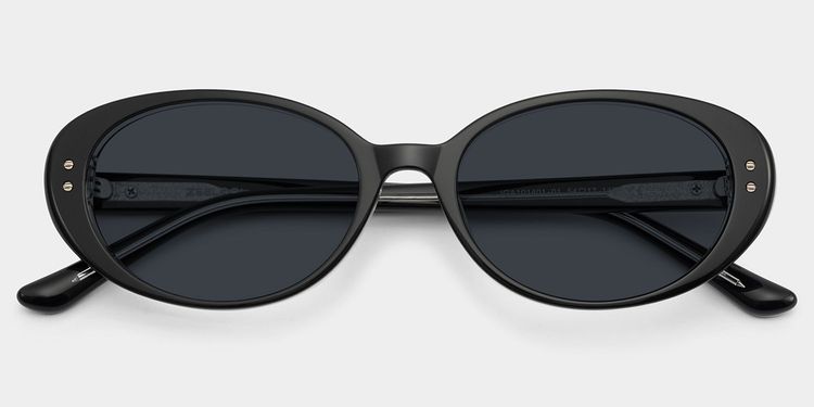 Lennon Black Oval Sunglasses